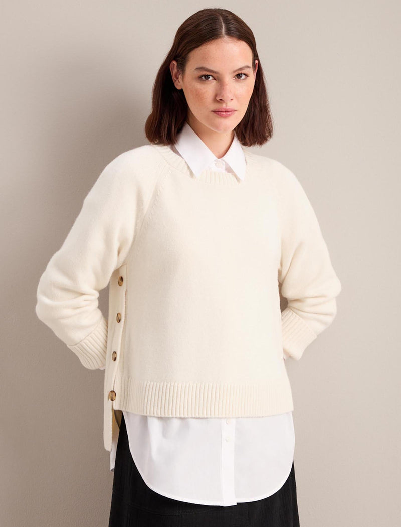 Ezra Cashmere Blend Jumper - Cream