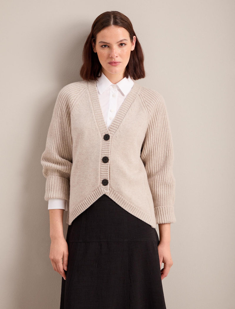 Camila Cashmere Blend Cardigan - Oatmeal