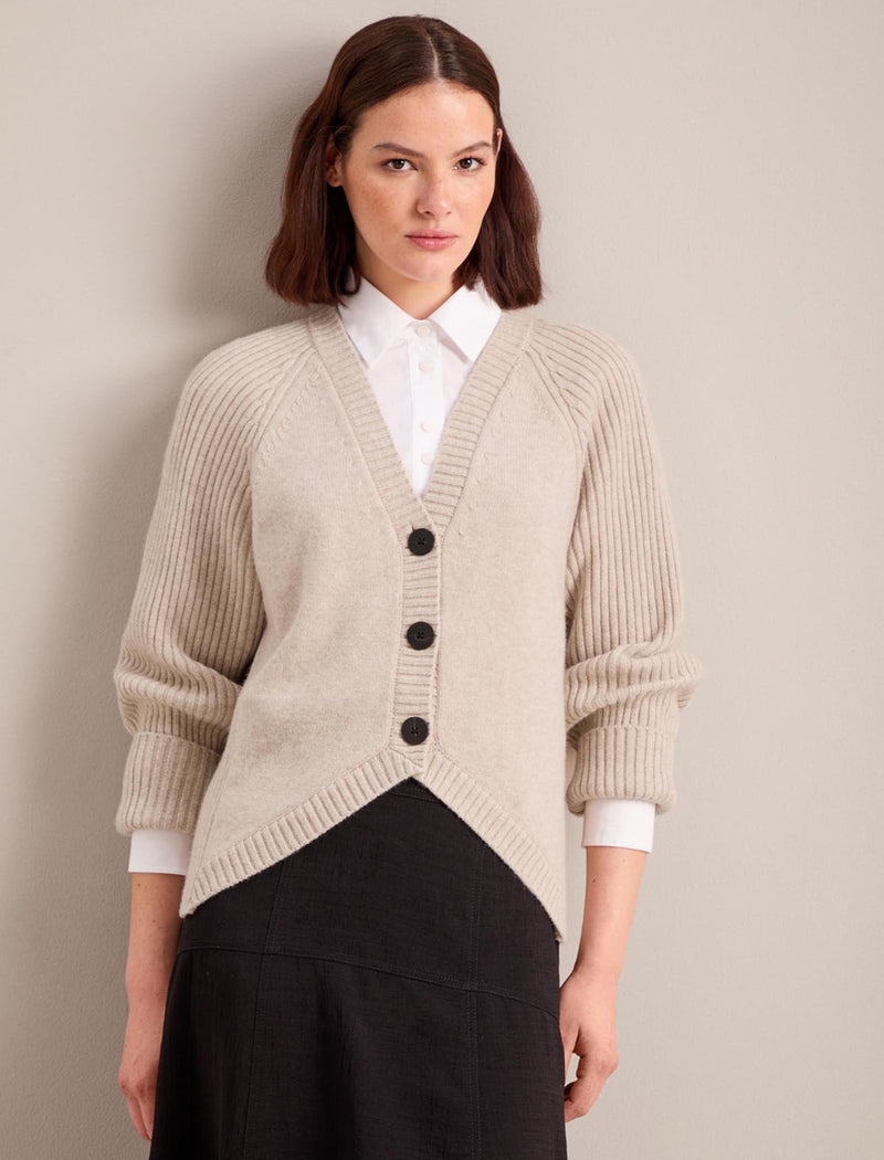 Camila Cashmere Blend Cardigan - Oatmeal