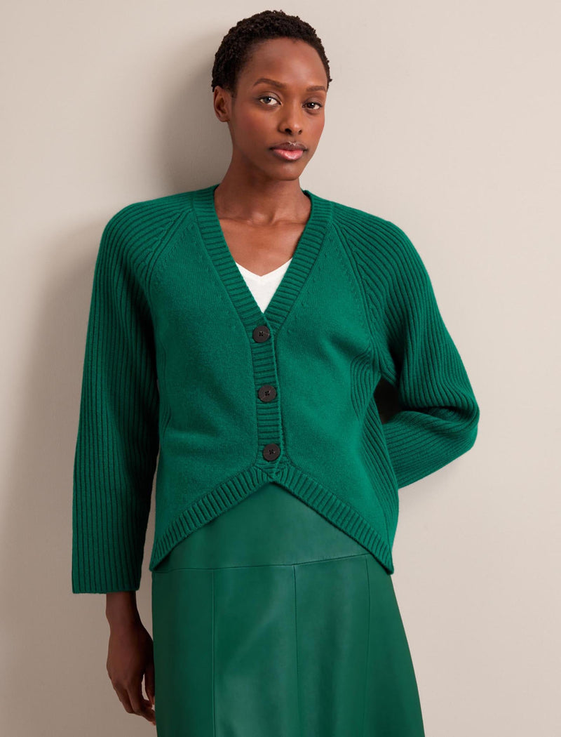 Camila Cashmere Blend Cardigan - Racing Green