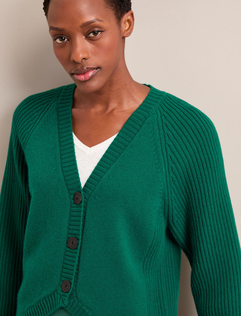 Camila Cashmere Blend Cardigan - Racing Green