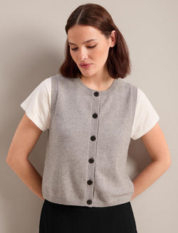 Wesley Cotton Blend Waistcoat - Grey Melange