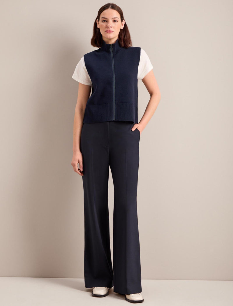 Reyna Sleeveless Zip Knit - Navy