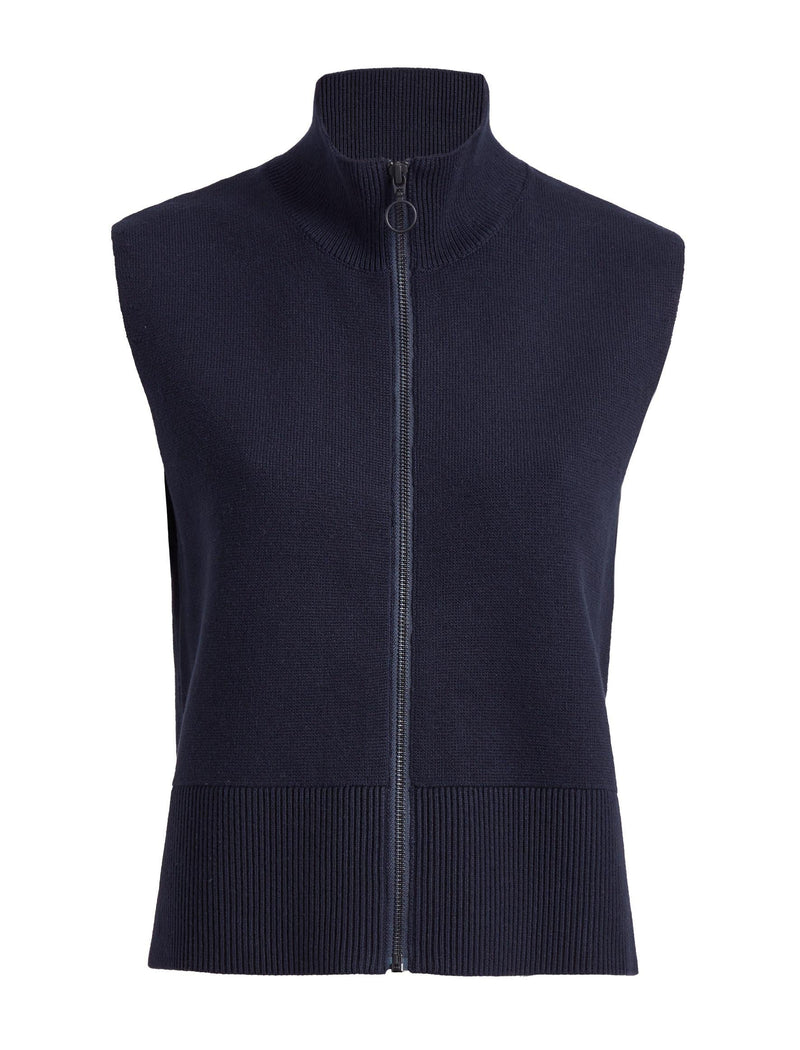 Reyna Sleeveless Zip Knit - Navy