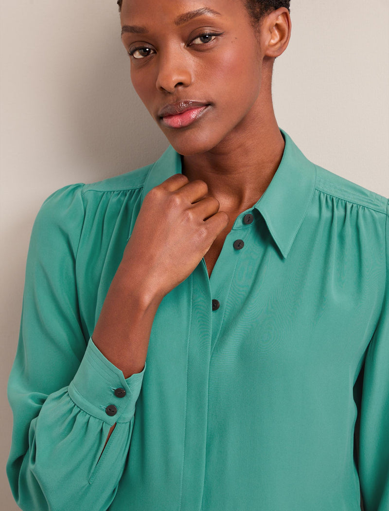 Bria Silk Shirt - Sea Green