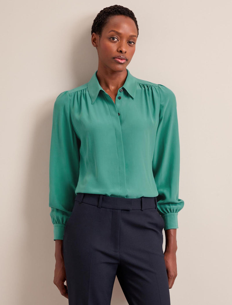 Bria Silk Shirt - Sea Green