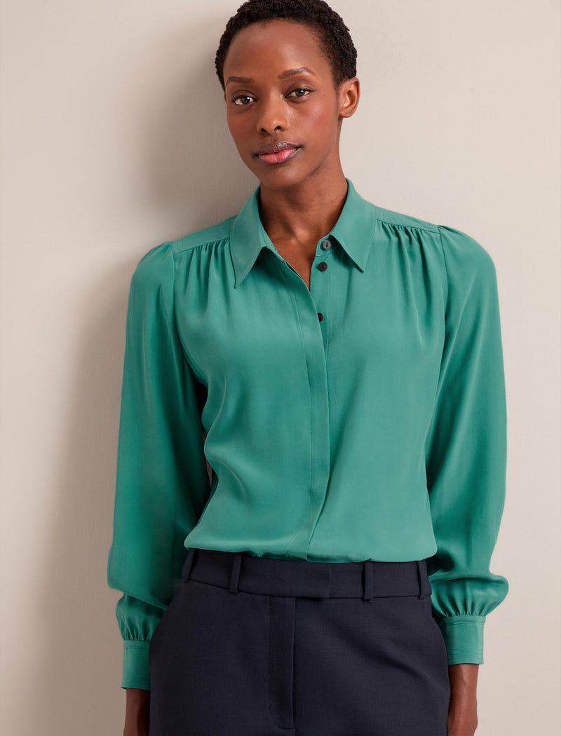 Bria Silk Shirt - Sea Green