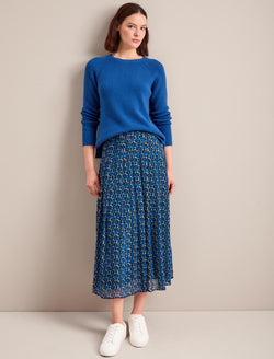 Zinnia Maxi Skirt - Blue Shell Geo Print