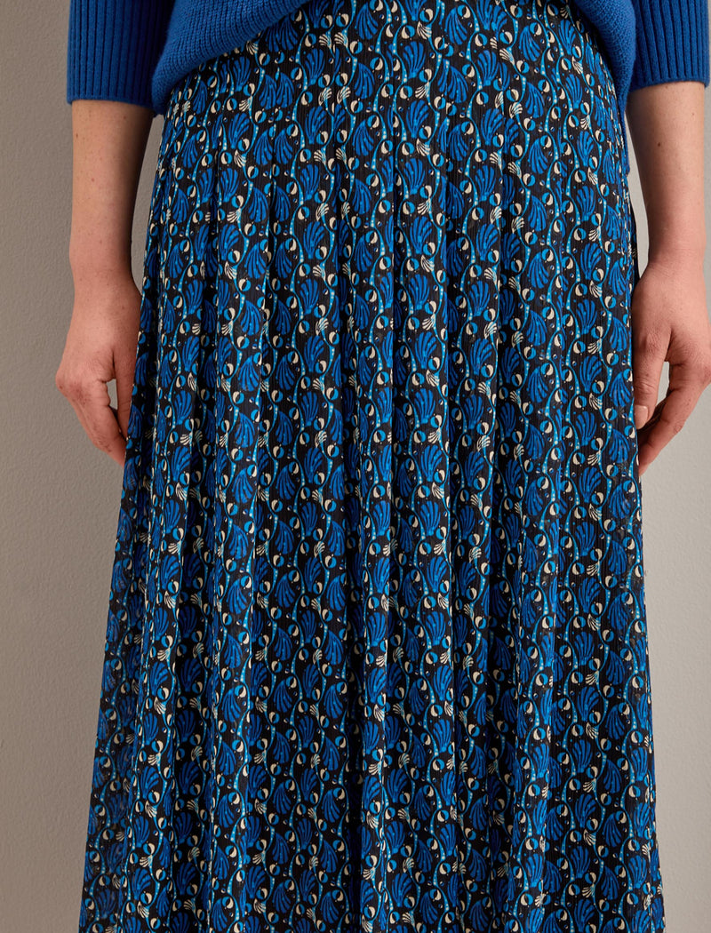 Zinnia Maxi Skirt - Blue Shell Geo Print