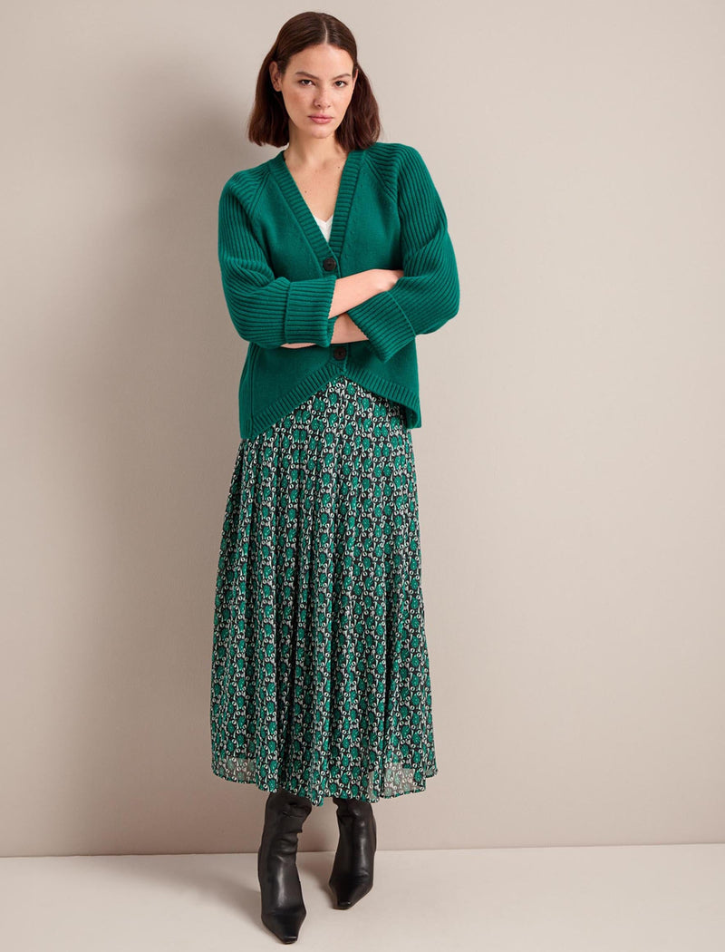 Camila Cashmere Blend Cardigan - Racing Green