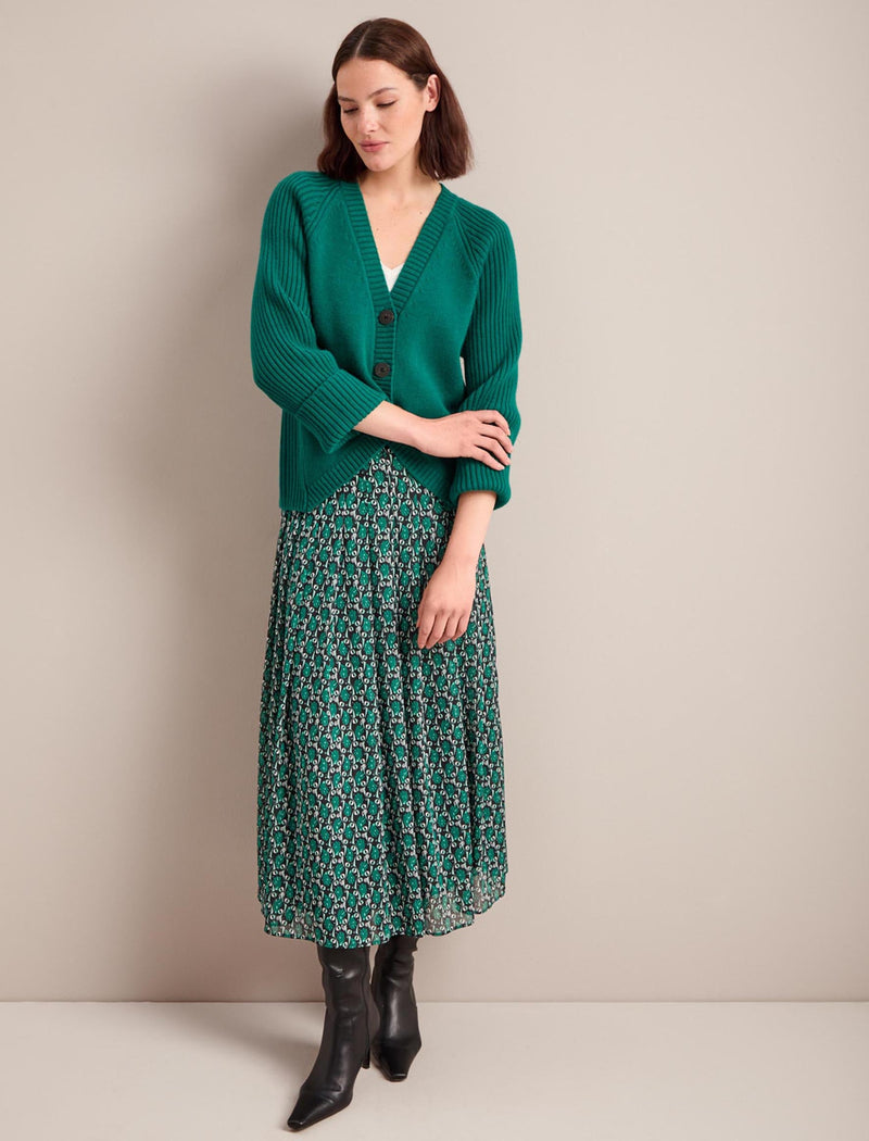 Camila Cashmere Blend Cardigan - Racing Green