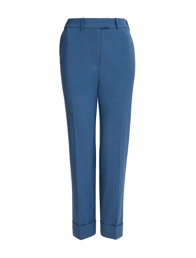 Clement New Wool Easy Waist Trouser - Slate Blue