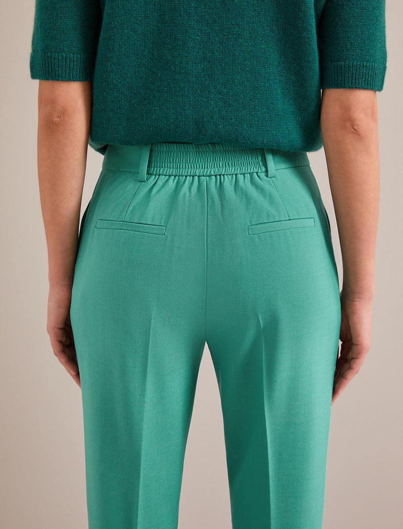 Clement New Wool Easy Waist Turn Up Trouser - Mint Green