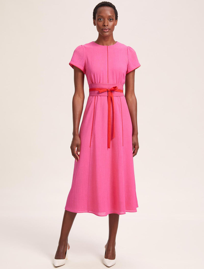 Rosie Techni Voile Maxi Dress - Hot Pink Crimson