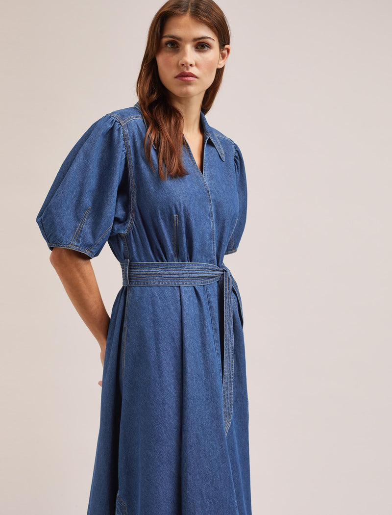 Wren Denim Maxi Dress - Light Blue