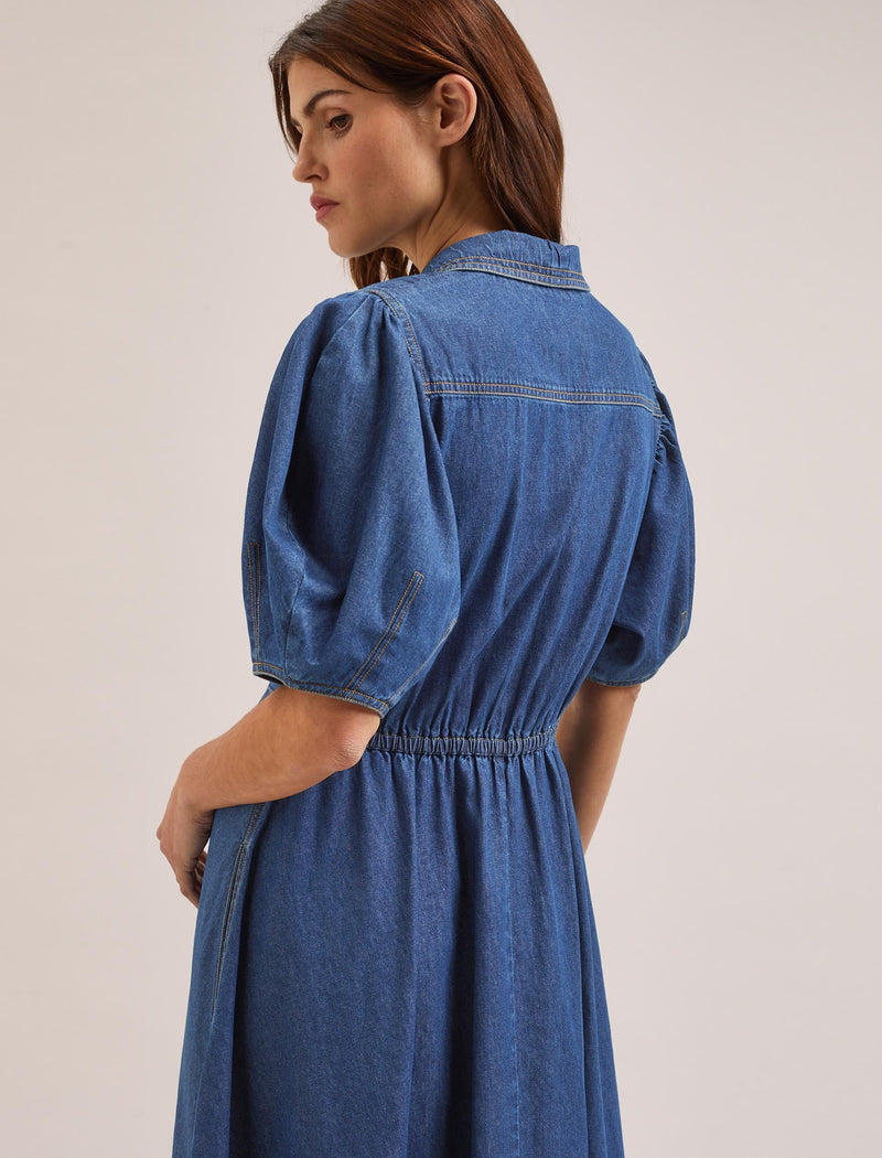 Wren Denim Maxi Dress - Light Blue