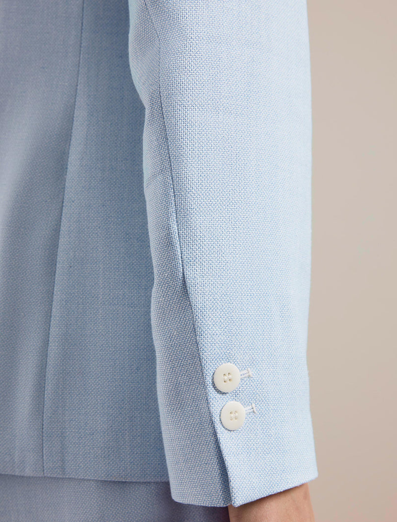 Jamie Linen Blend Blazer - Pale Blue