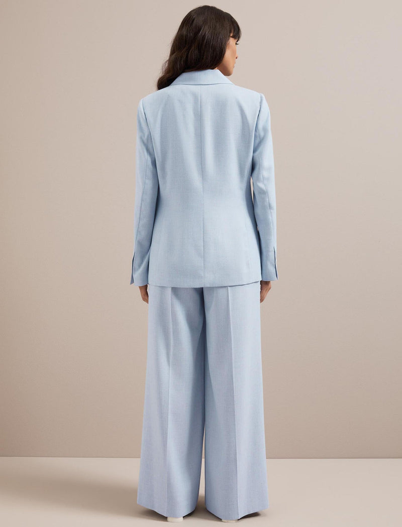 Jamie Linen Blend Blazer - Pale Blue