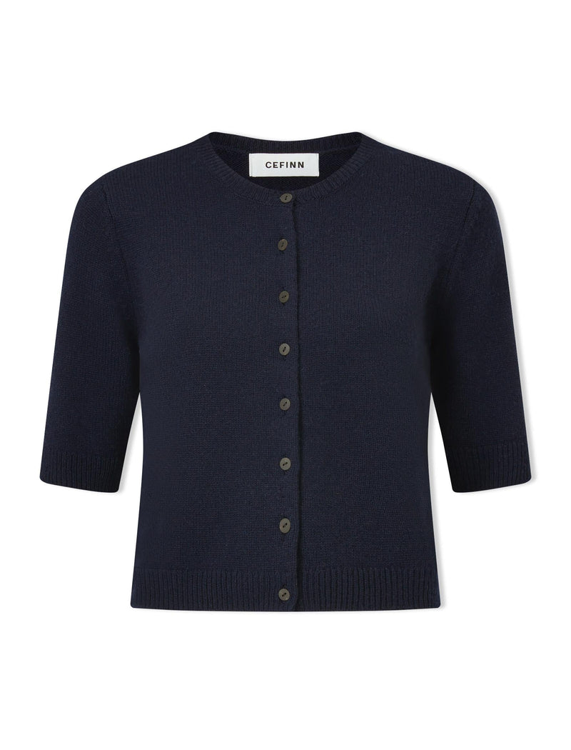 Clara Cashmere Cardigan - Navy