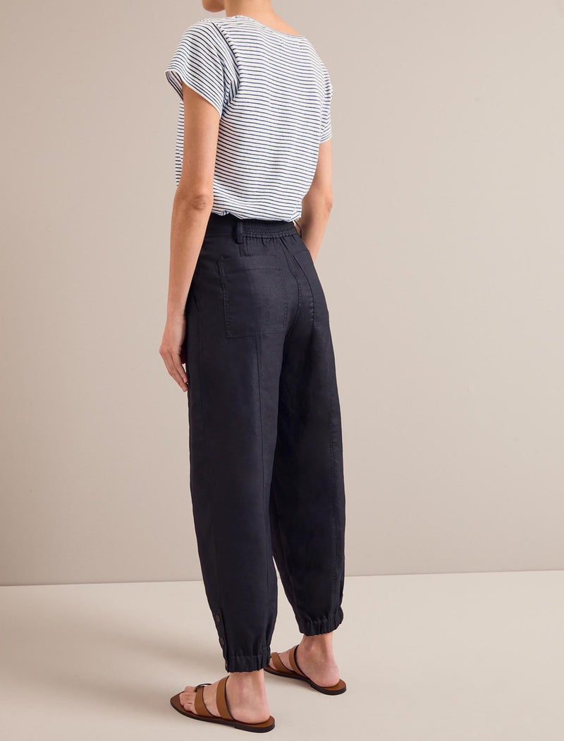 Tyson Techni Linen Tapered Trouser - Navy