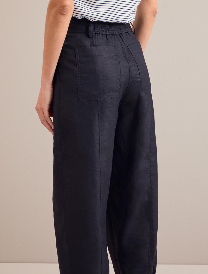 Tyson Techni Linen Tapered Trouser - Navy