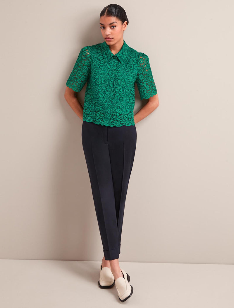Jacquie Lace Blouse - Emerald Green