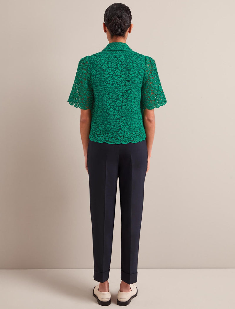 Jacquie Lace Blouse - Emerald Green