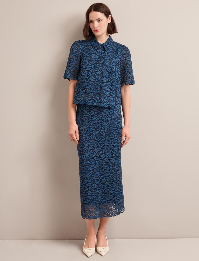 Jacquie Lace Blouse - Navy