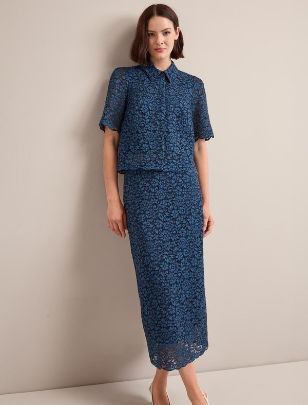 Jacquie Lace Blouse - Navy