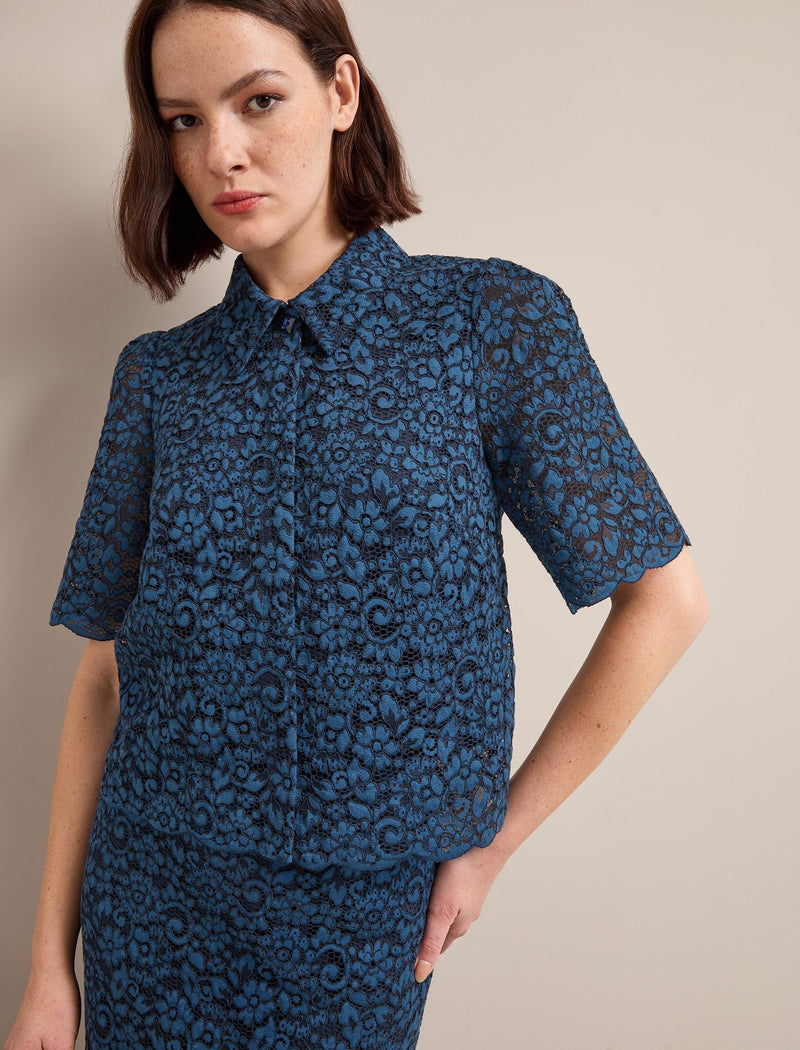 Jacquie Lace Blouse - Navy