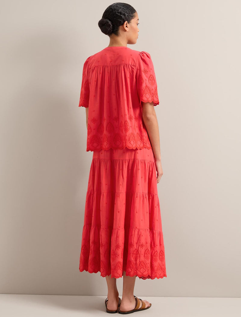Bonnie Organic Cotton Blouse - Coral