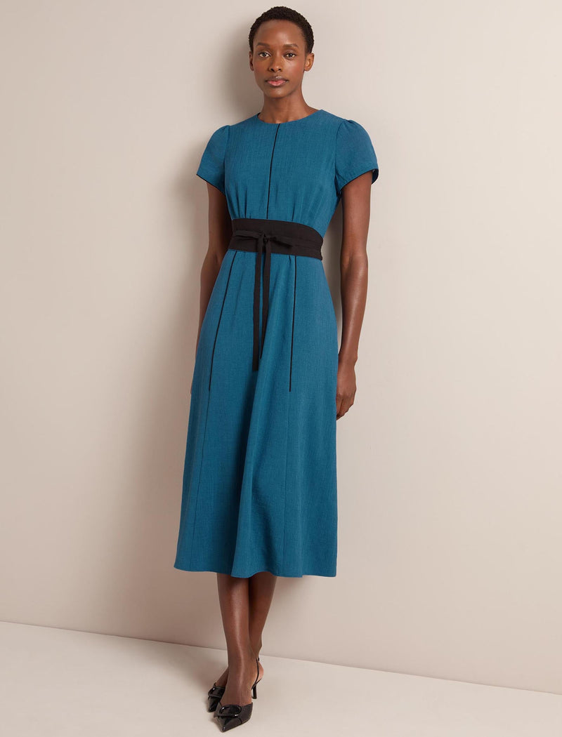 Rosie Techni Voile Maxi Dress - Azure Blue