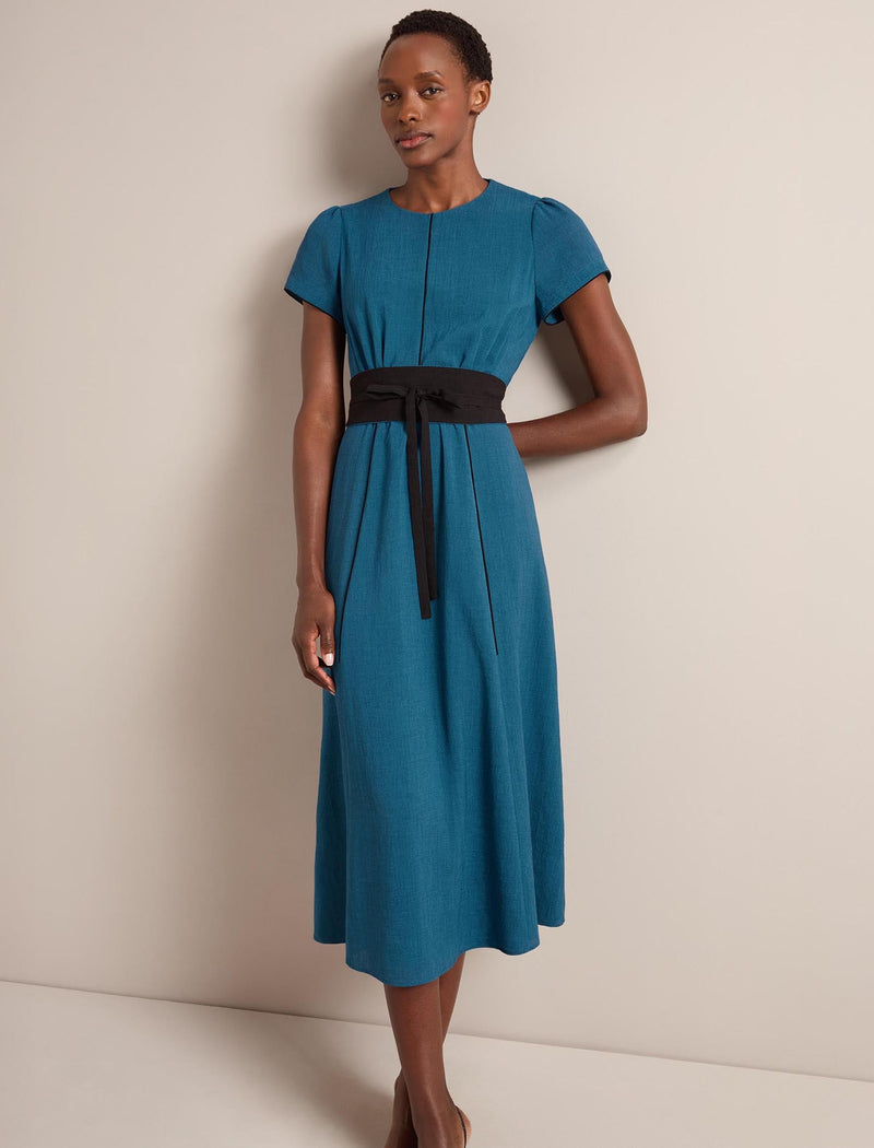 Rosie Techni Voile Maxi Dress - Azure Blue