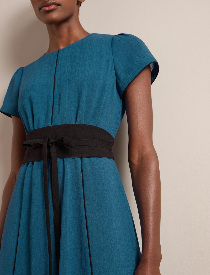 Rosie Techni Voile Maxi Dress - Azure Blue