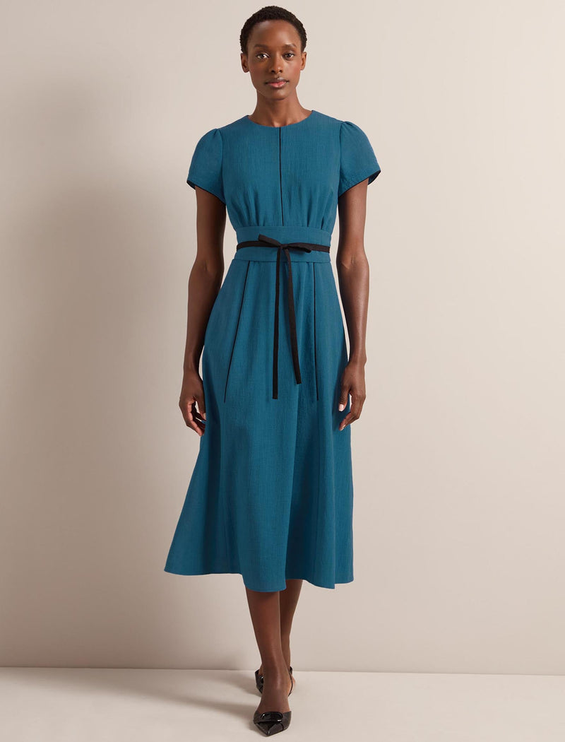 Rosie Techni Voile Maxi Dress - Azure Blue