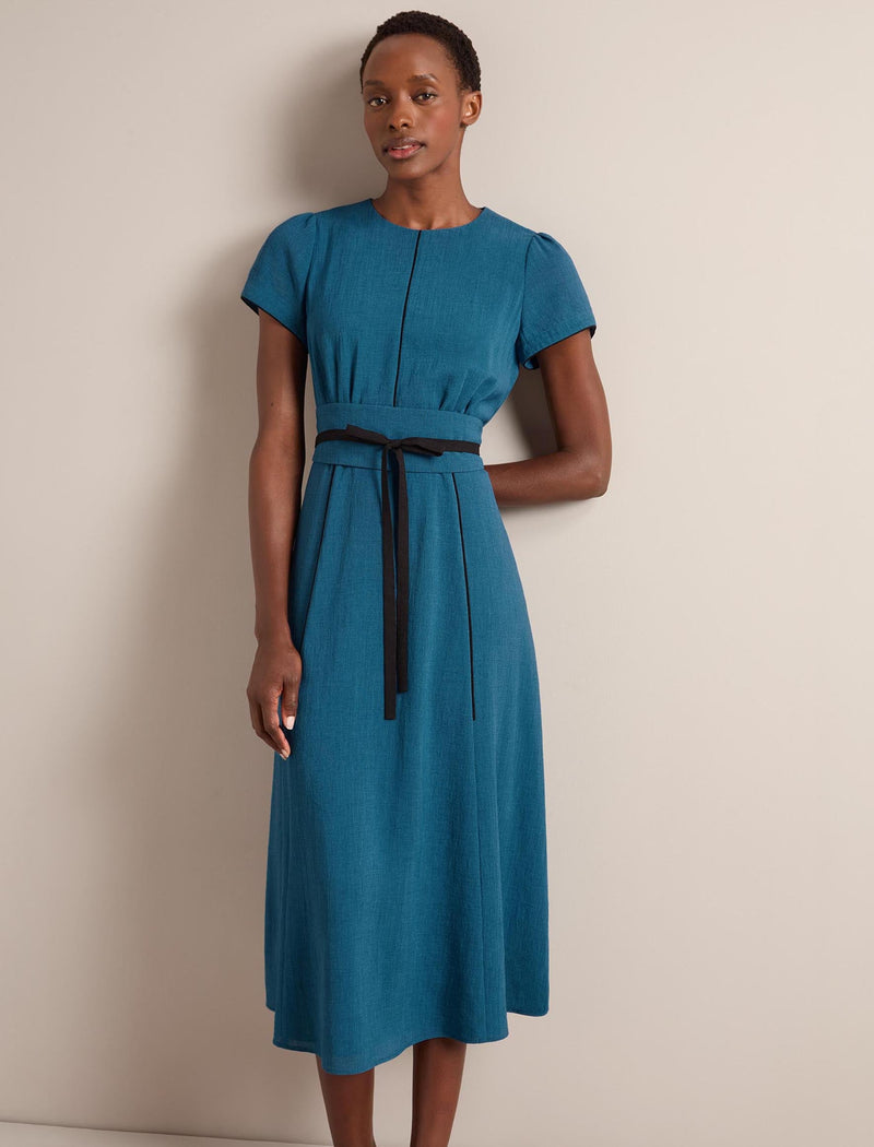 Rosie Techni Voile Maxi Dress - Azure Blue