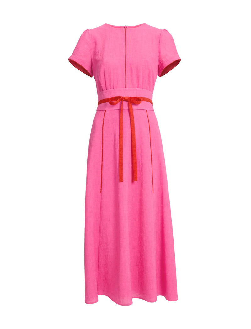 Rosie Techni Voile Maxi Dress - Hot Pink Crimson