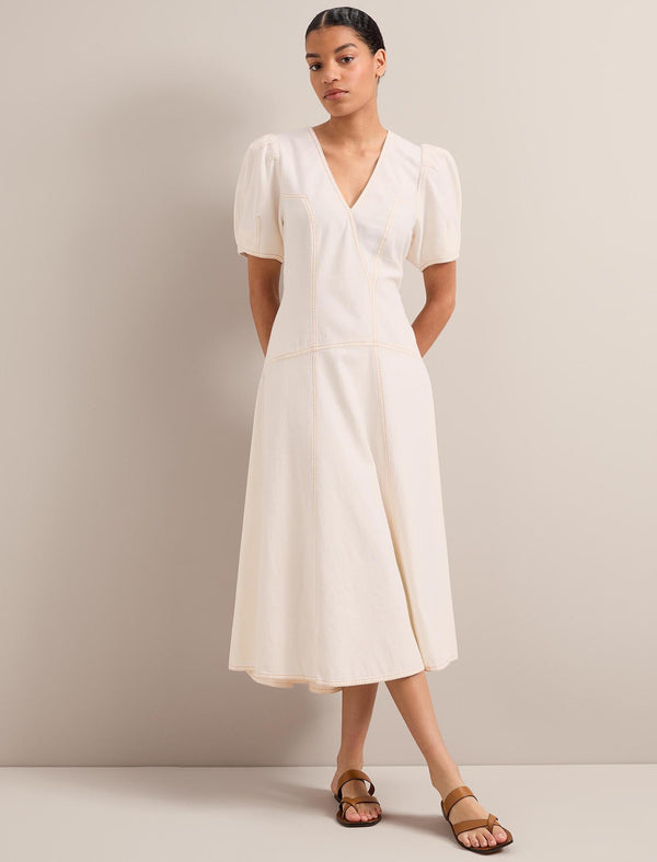 Robin Denim Maxi Dress - White
