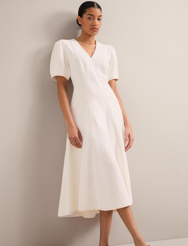 Robin Denim Maxi Dress - White