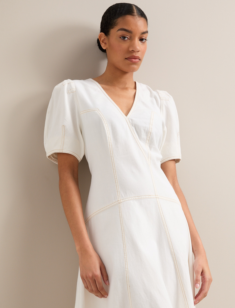 Robin Denim Maxi Dress - White