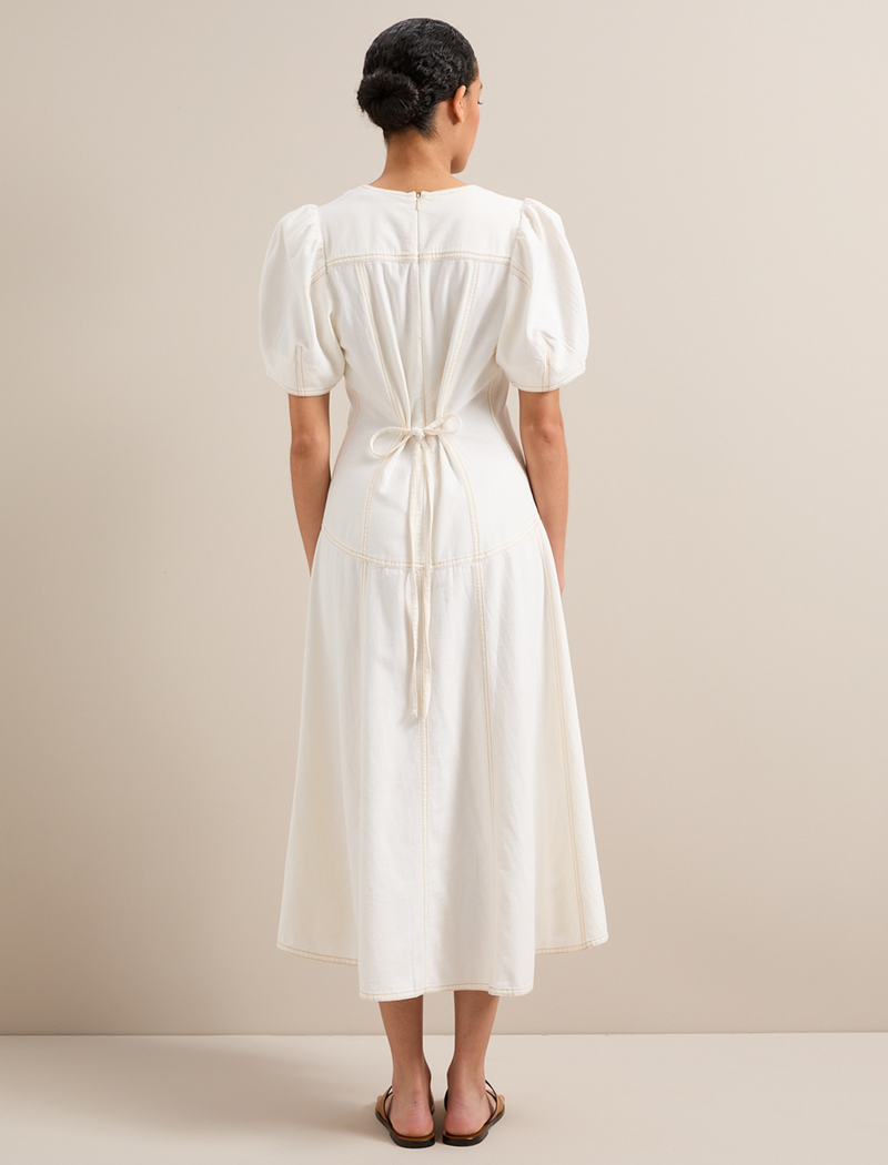 Robin Denim Maxi Dress - White