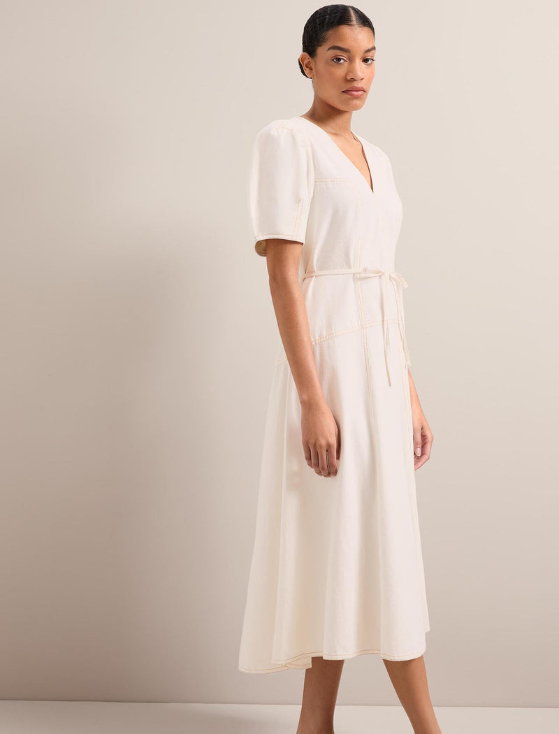 Robin Denim Maxi Dress - White
