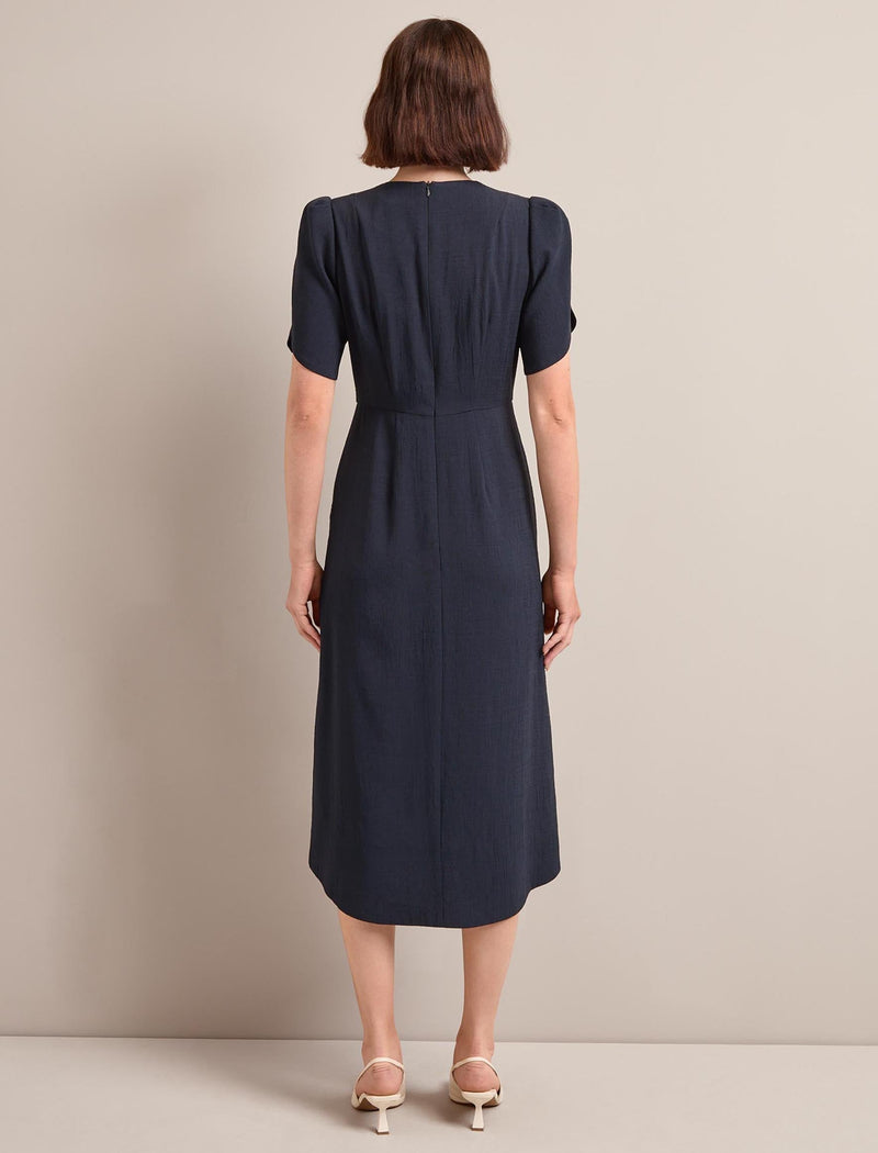 Sophie Techni Voile Midi Dress - Navy