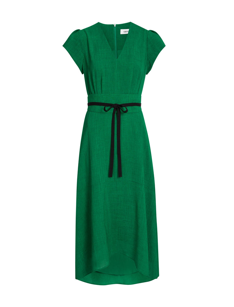 Aria Techni Voile Maxi Dress - Emerald Green Black