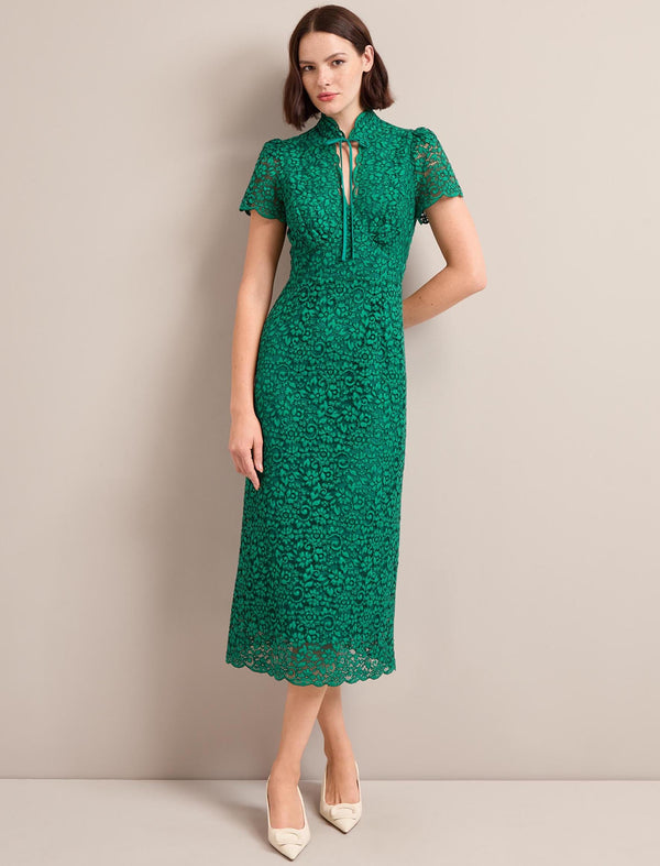 Jacquetta Lace Maxi Dress - Emerald Green