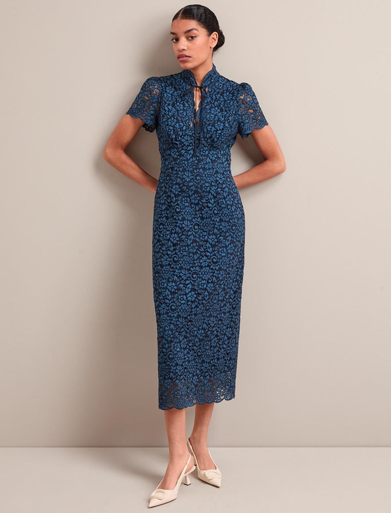 Jacquetta Lace Maxi Dress - Navy