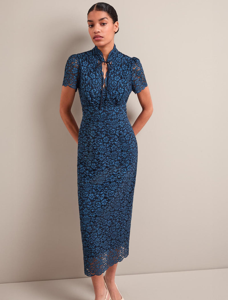 Jacquetta Lace Maxi Dress - Navy