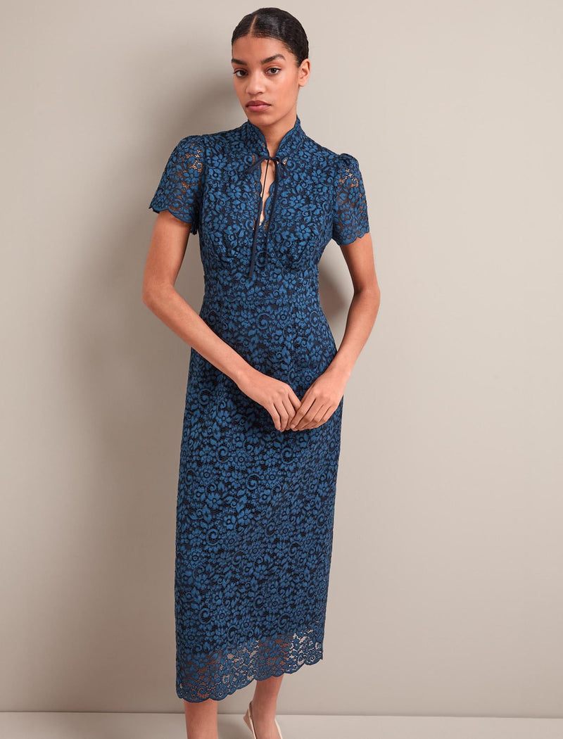 Jacquetta Lace Maxi Dress - Navy