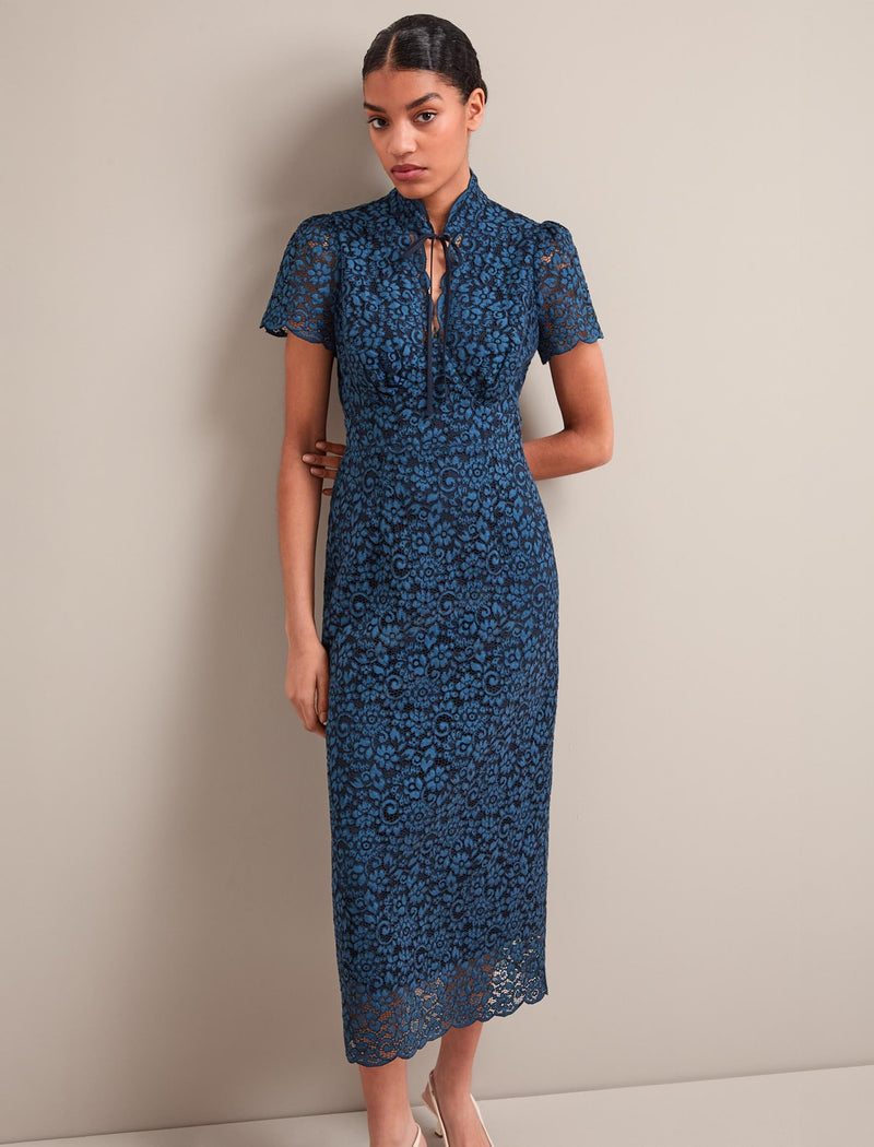 Jacquetta Lace Maxi Dress - Navy