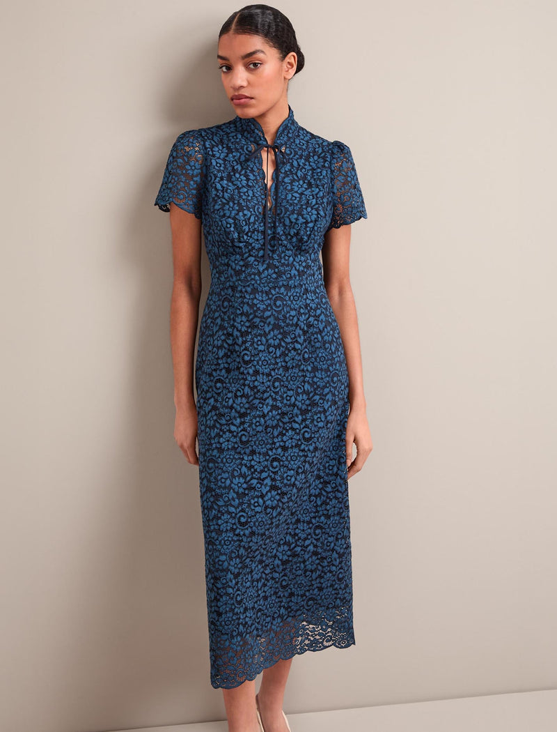 Jacquetta Lace Maxi Dress - Navy